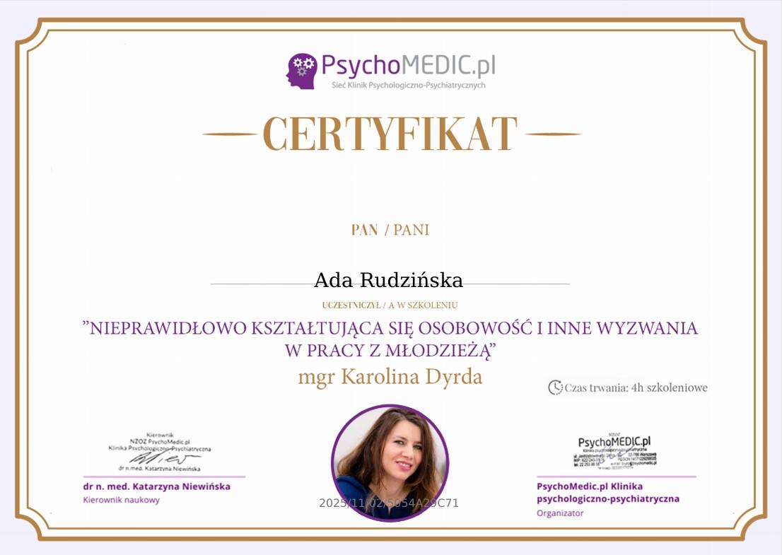 nieprawidlowo kształtująca się osobowość terapia certyfikat Ada Rudzińska.jpg