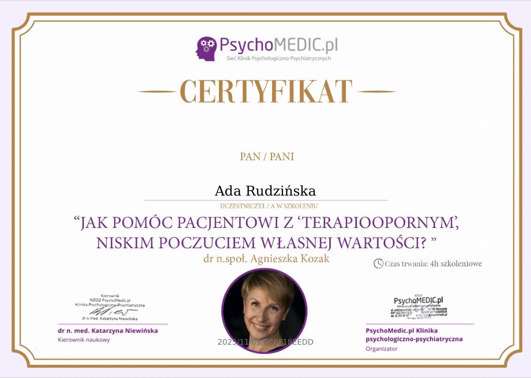 Niskie poczucie własnej wartości cerytfikat Ada Rudzińska.jpg