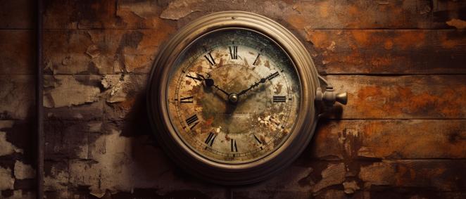 Stary zegar wiszący na ścianie