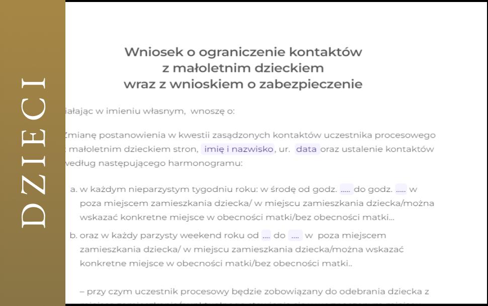 Ograniczenie kontaktów z dzieckiem z wnioskiem o zabezpieczenie
