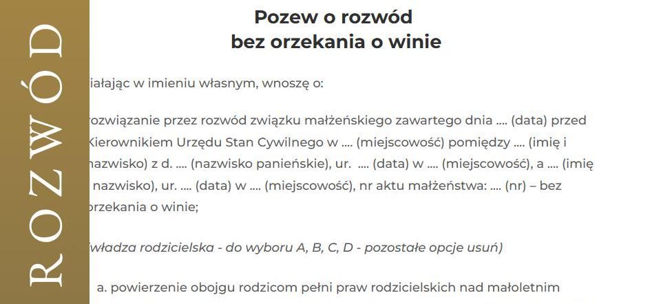 Pozew o rozwód bez orzekania o winie z dziećmi