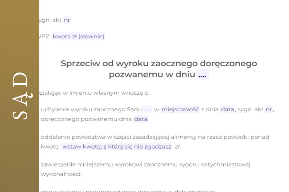 Sprzeciw od wyroku zaocznego