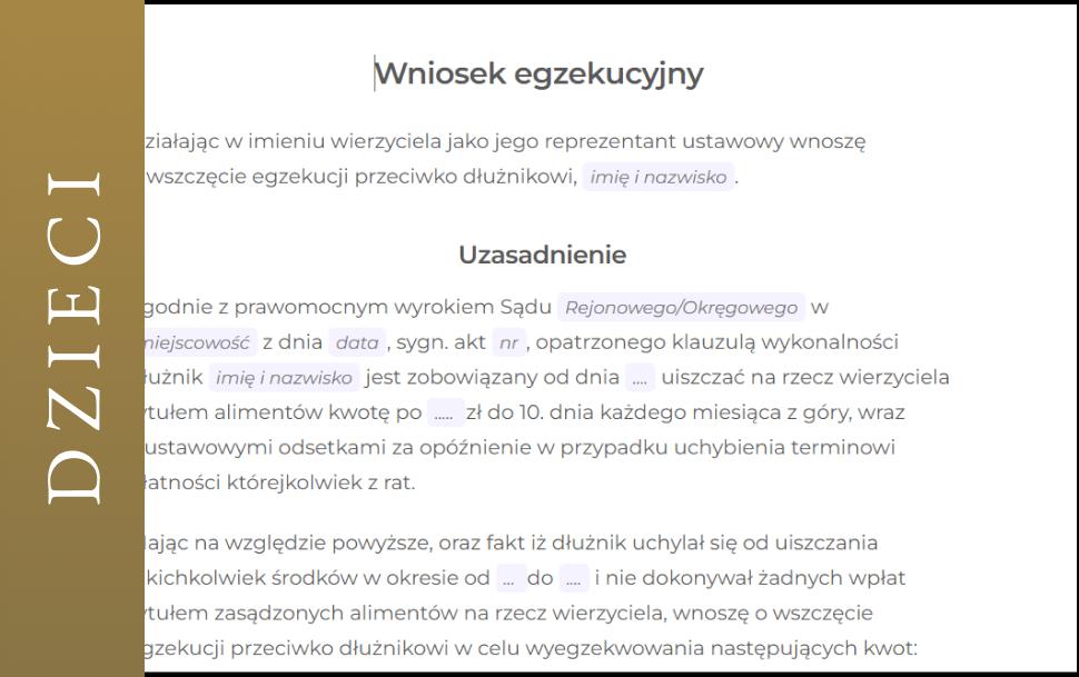 Wniosek o egzekucję niepłaconych alimentów pdf wzór