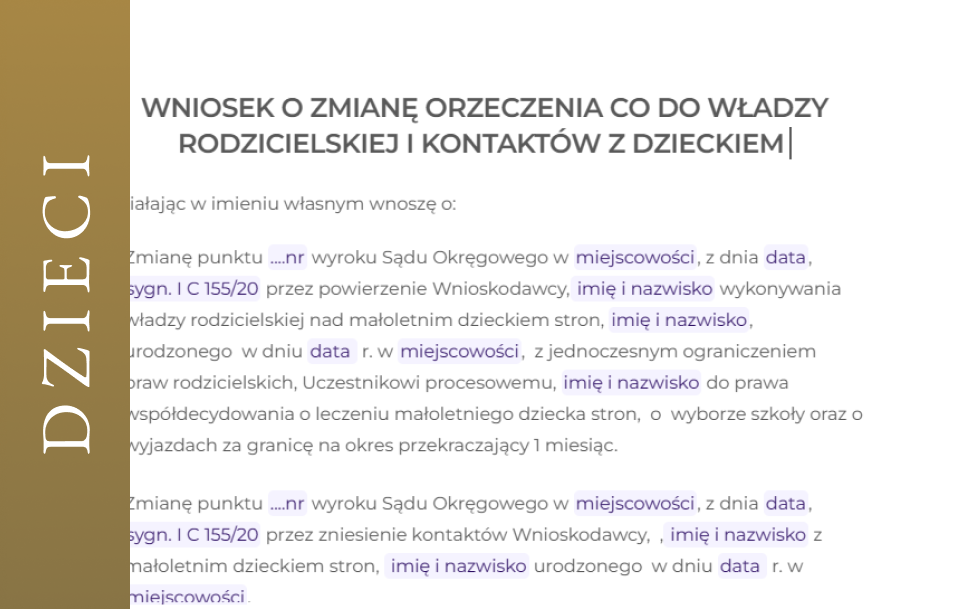 Zmiana orzeczeń o władzy rodzicielskiej i kontaktach z dzieckiem 